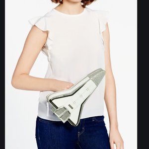 kate spade over the moon spaceship clutch purse
